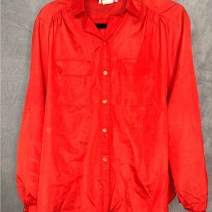 Bright Red Button-Up Shirt